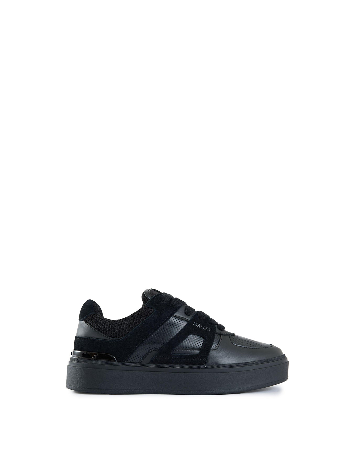 Mens MALLET Fenchurch Leather Trainers Black