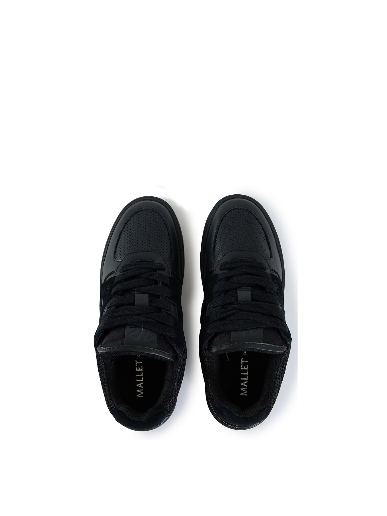 Mens MALLET Fenchurch Leather Trainers Black