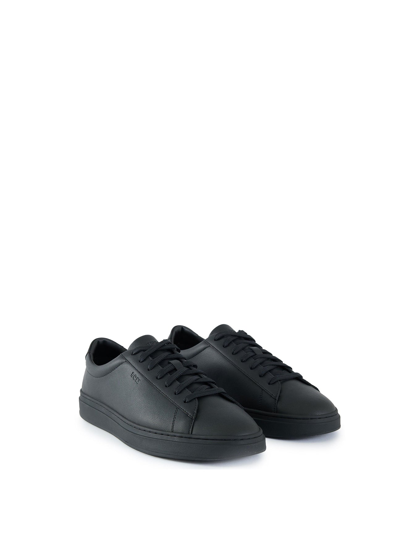 Mens BOSS Kieran Tenn Leather Trainers Black