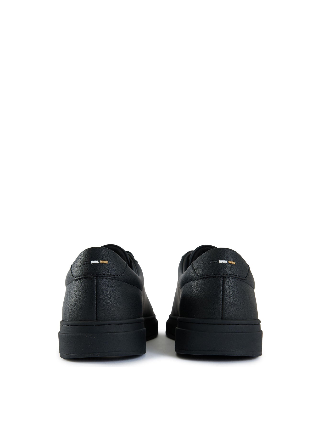Mens BOSS Kieran Tenn Leather Trainers Black