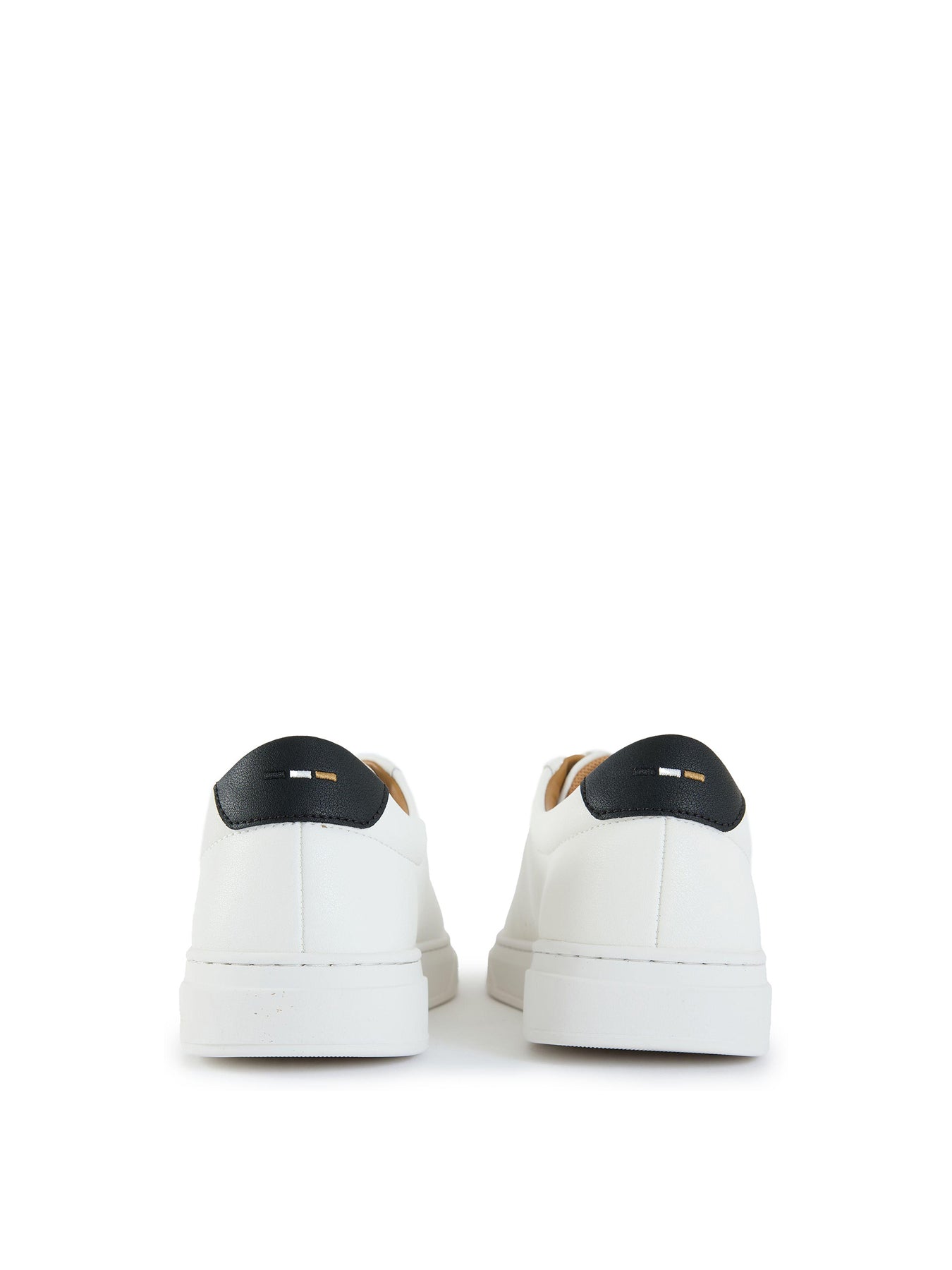 Mens BOSS Kieran Tenn Leather Trainers White