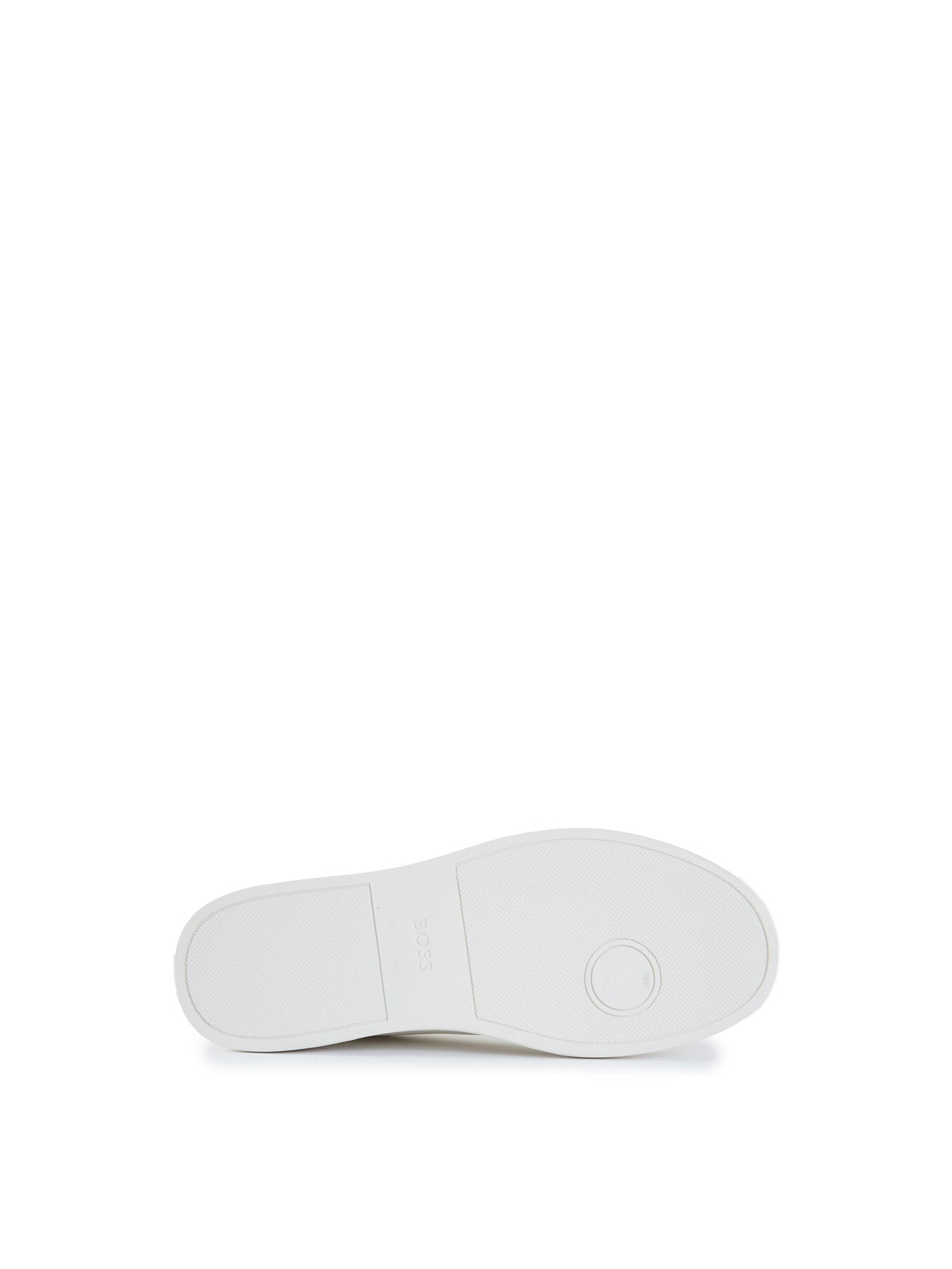 Mens BOSS Kieran Tenn Leather Trainers White