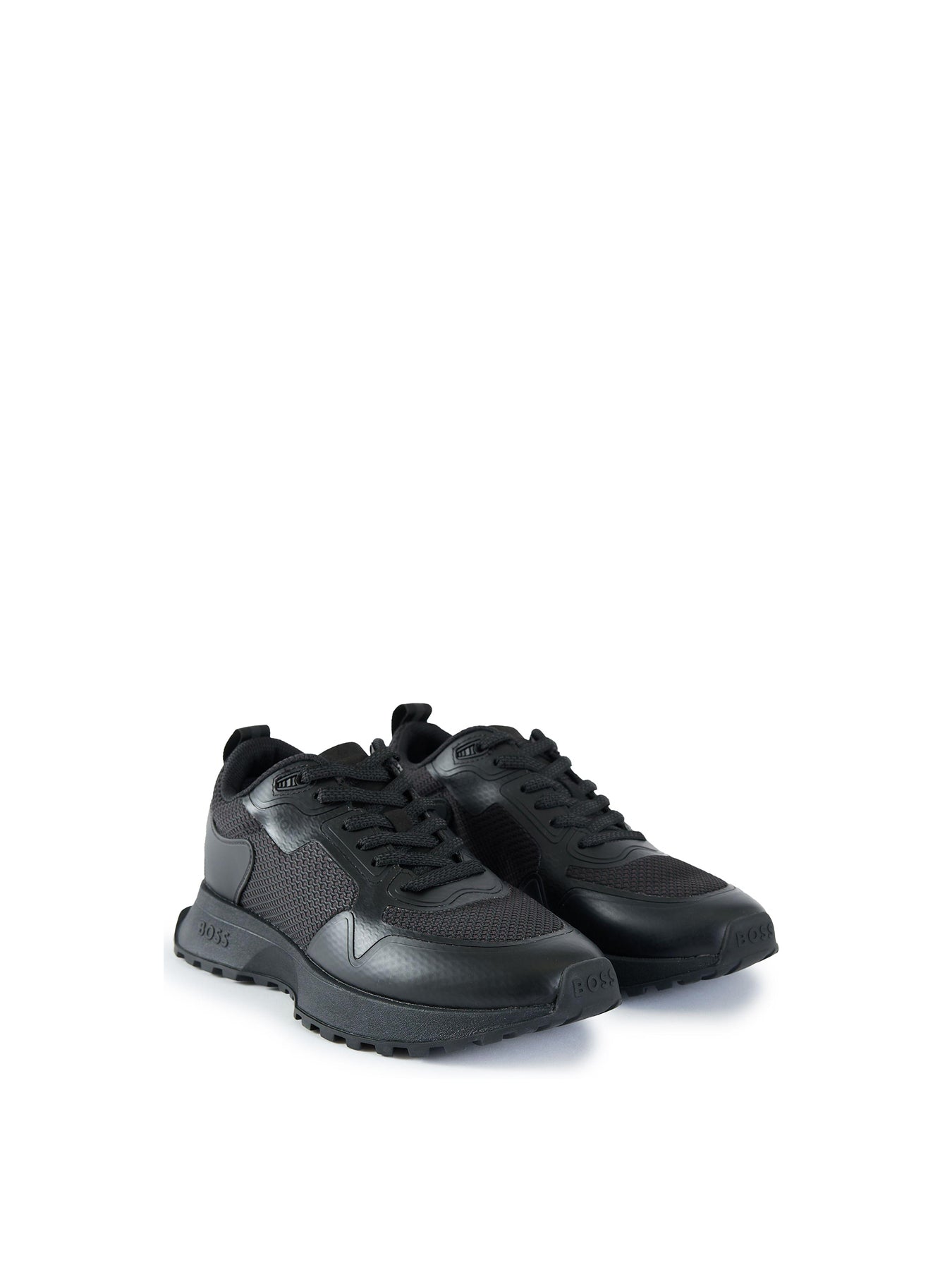 Mens BOSS Jonah Runn Meth Nylon Trainers Black