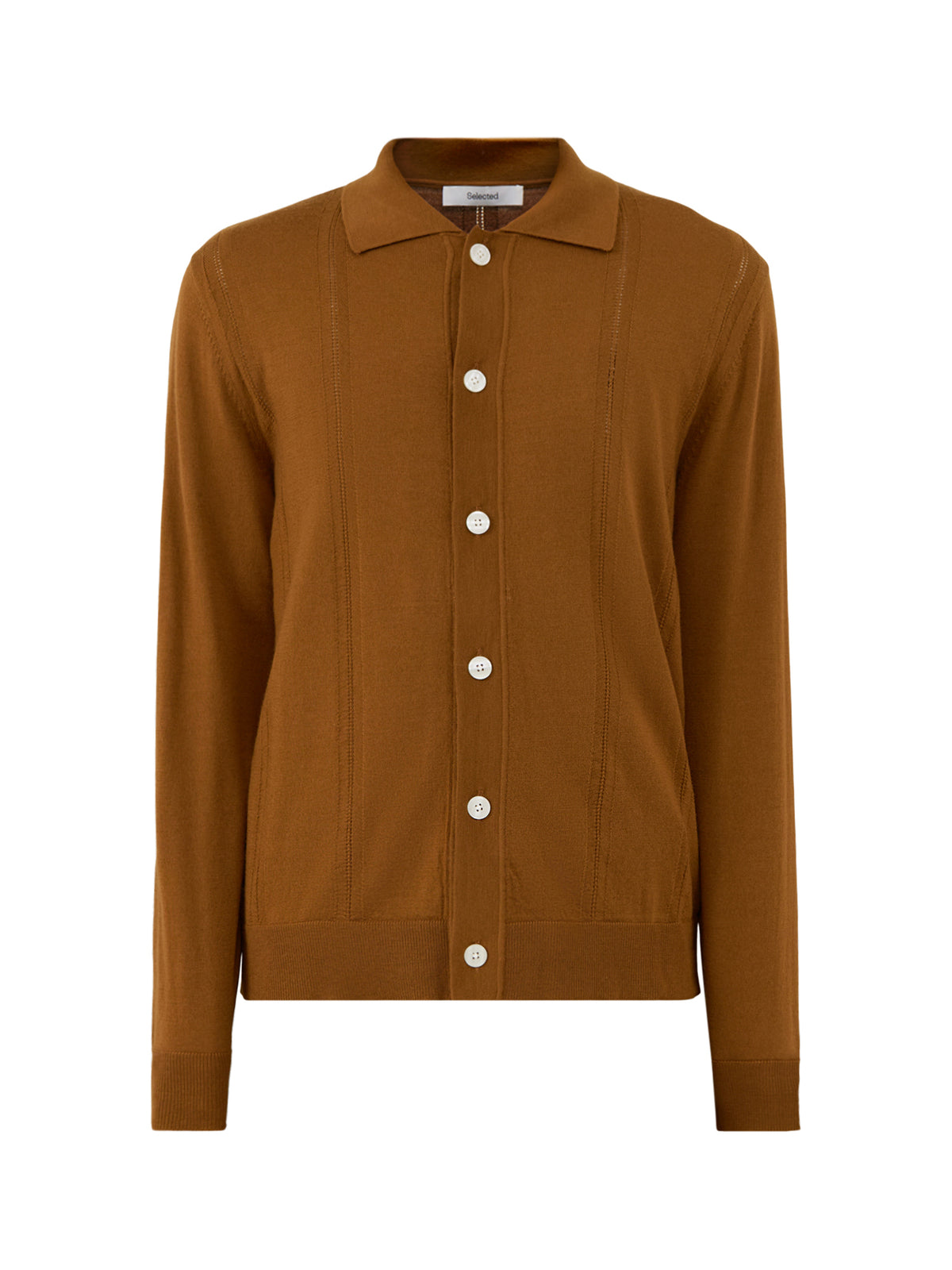 Merino Wool Structured Polo Cardigan - Monks Robe