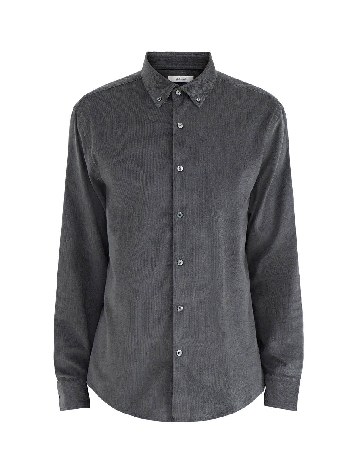 Regular Fit Danni Organic Cotton Corduroy Long-Sleeved Shirt - Dark Shadow