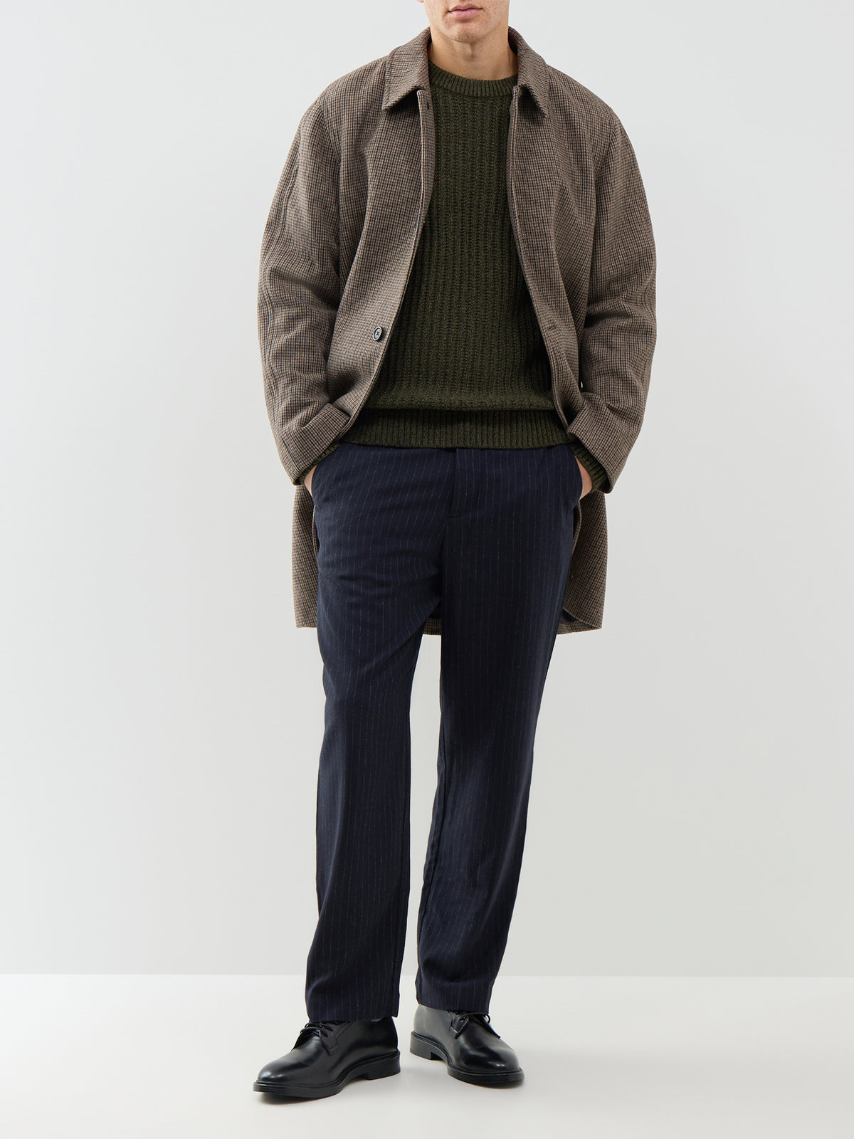 Loose Luke Wool-Blend Pinstripe Trousers