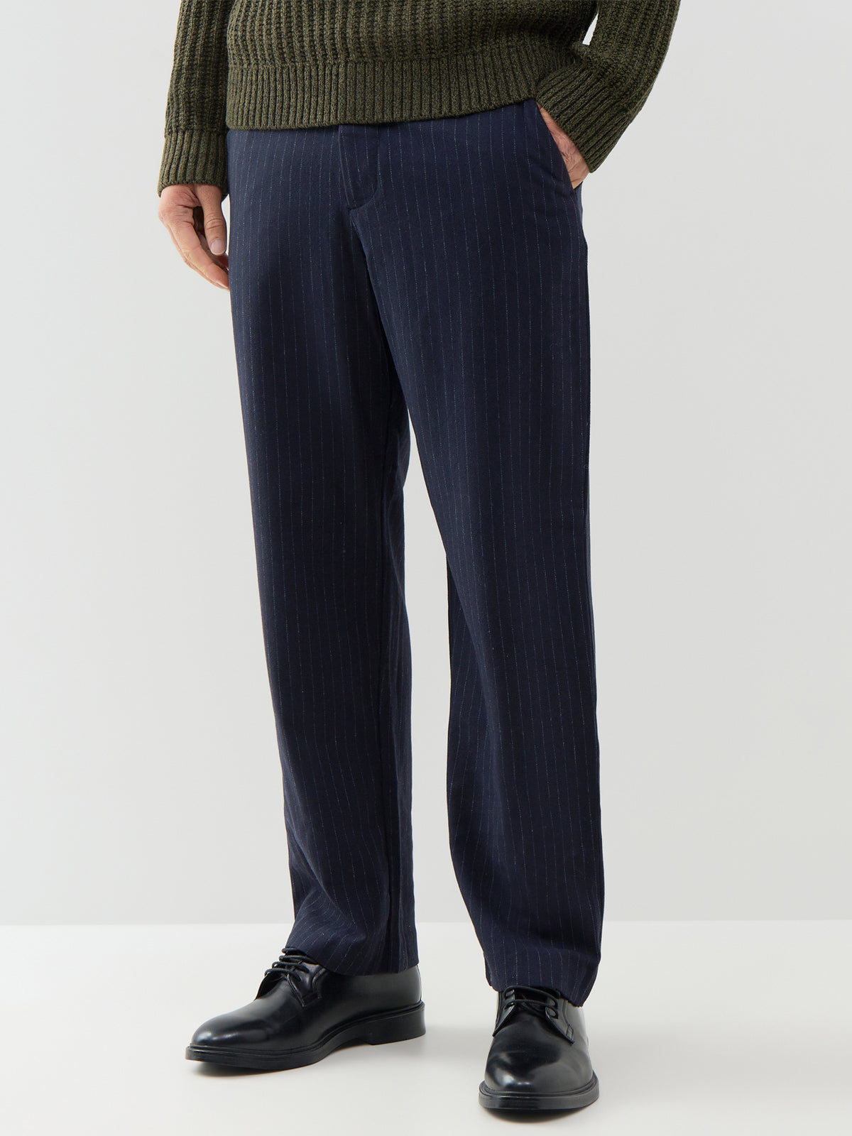 Loose Luke Wool-Blend Pinstripe Trousers