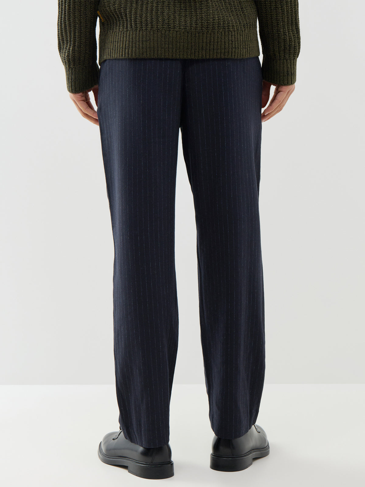 Loose Luke Wool-Blend Pinstripe Trousers