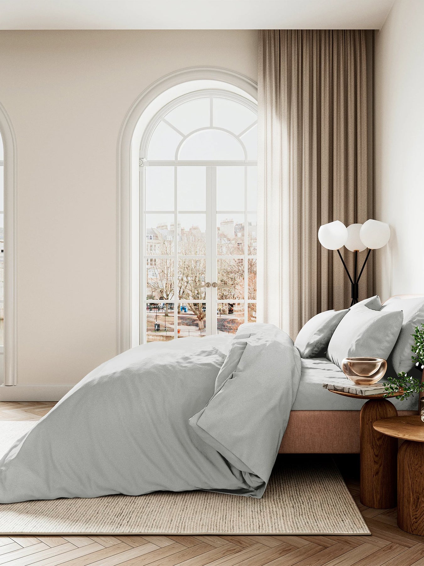 Bob 400 Thread Count Cotton Sateen Pillowcase Pair Silver