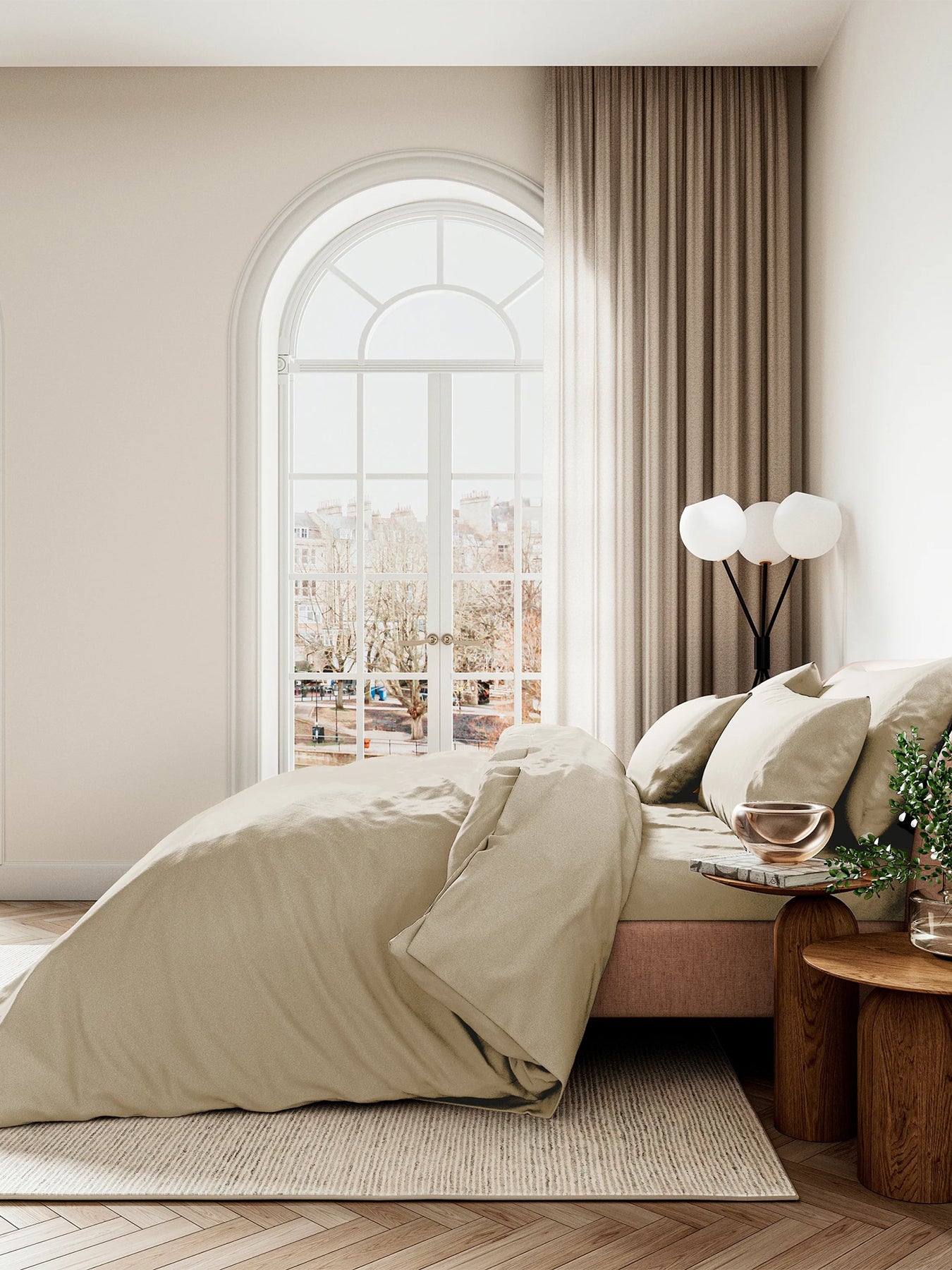 Bob 400 Thread Count Cotton Sateen Double Fitted Sheet Gold