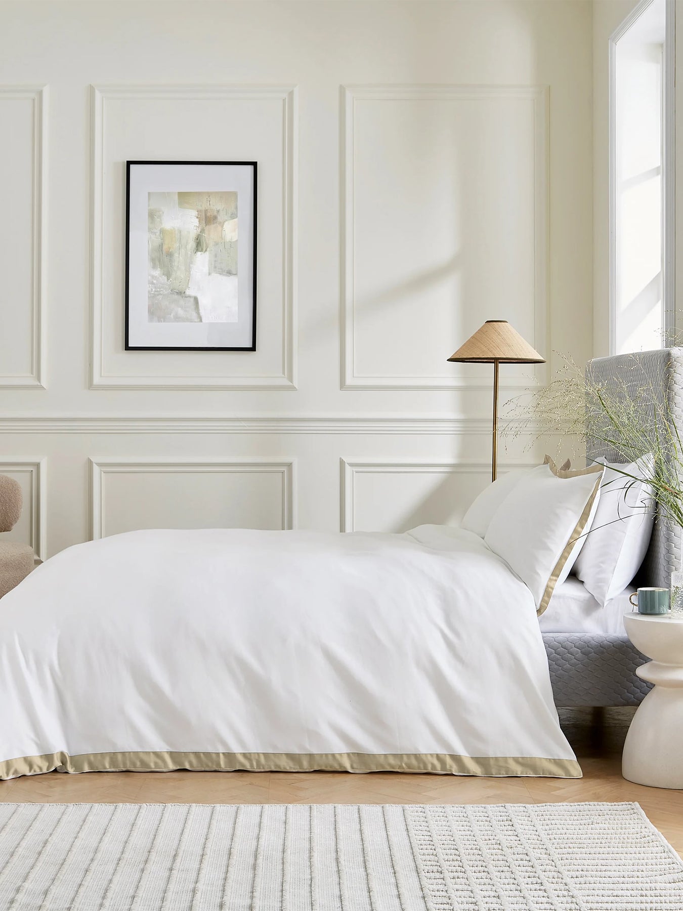 Olenna Cotton Sateen Double Duvet Cover Set Gold