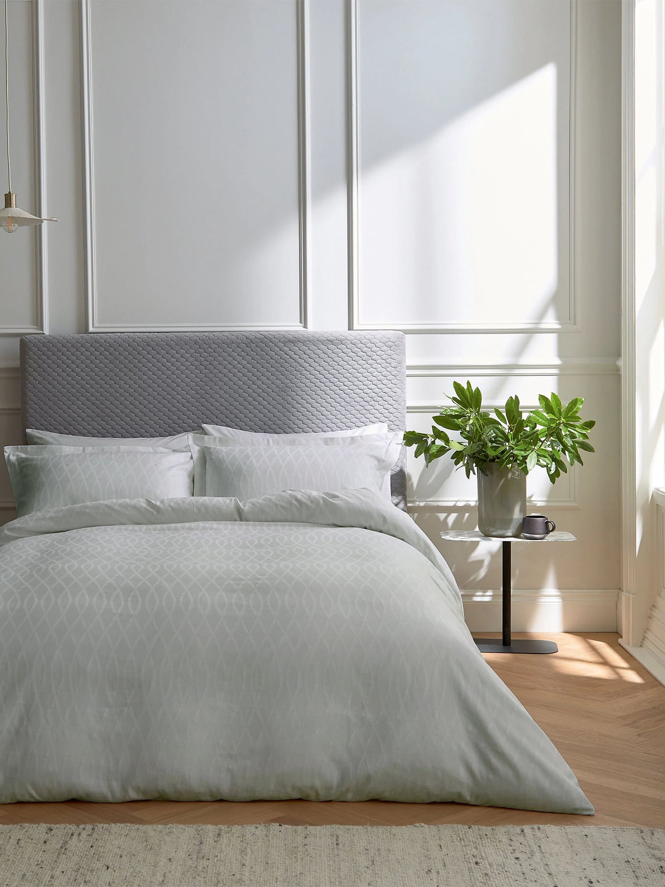 Ravello Cotton Sateen Double Duvet Cover Set Silver