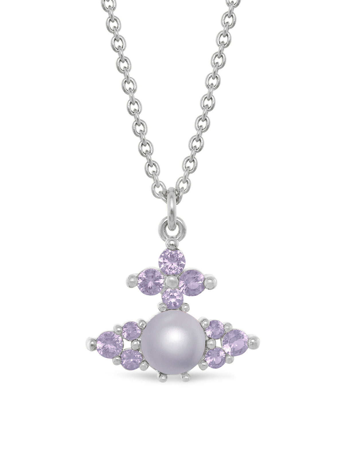 Feodora Pearl & Crystal Pendant Necklace