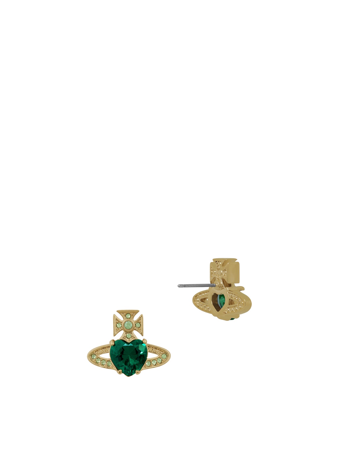 Ariella Stud Earrings Gold Emerald