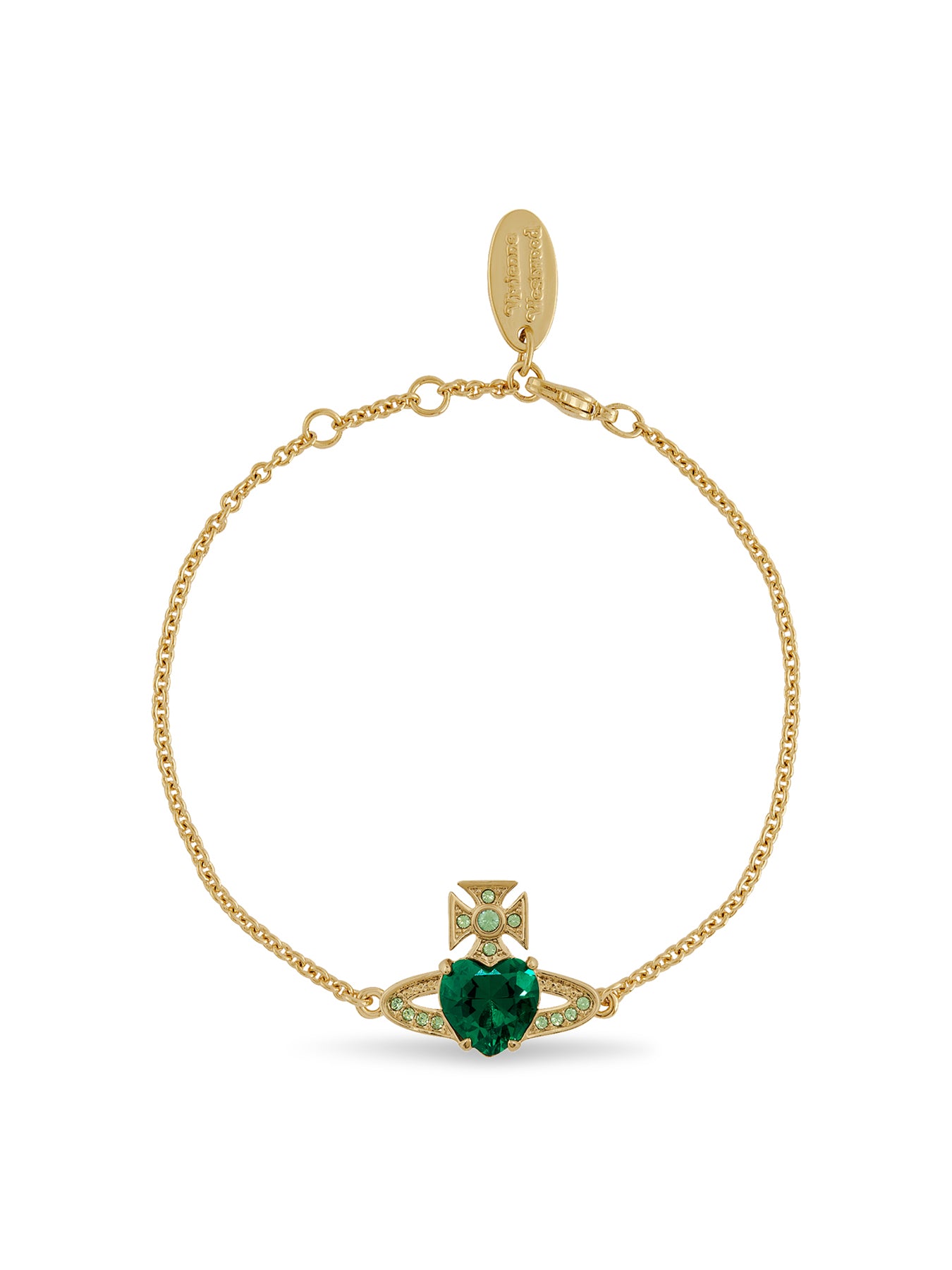Ariella Charm Bracelet Gold Emerald