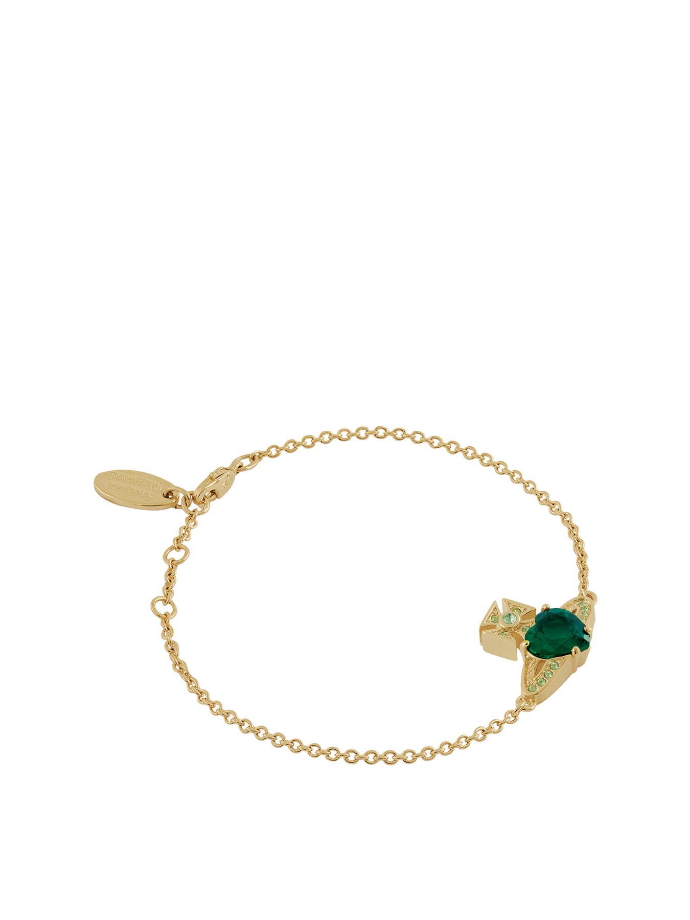 Ariella Charm Bracelet Gold Emerald