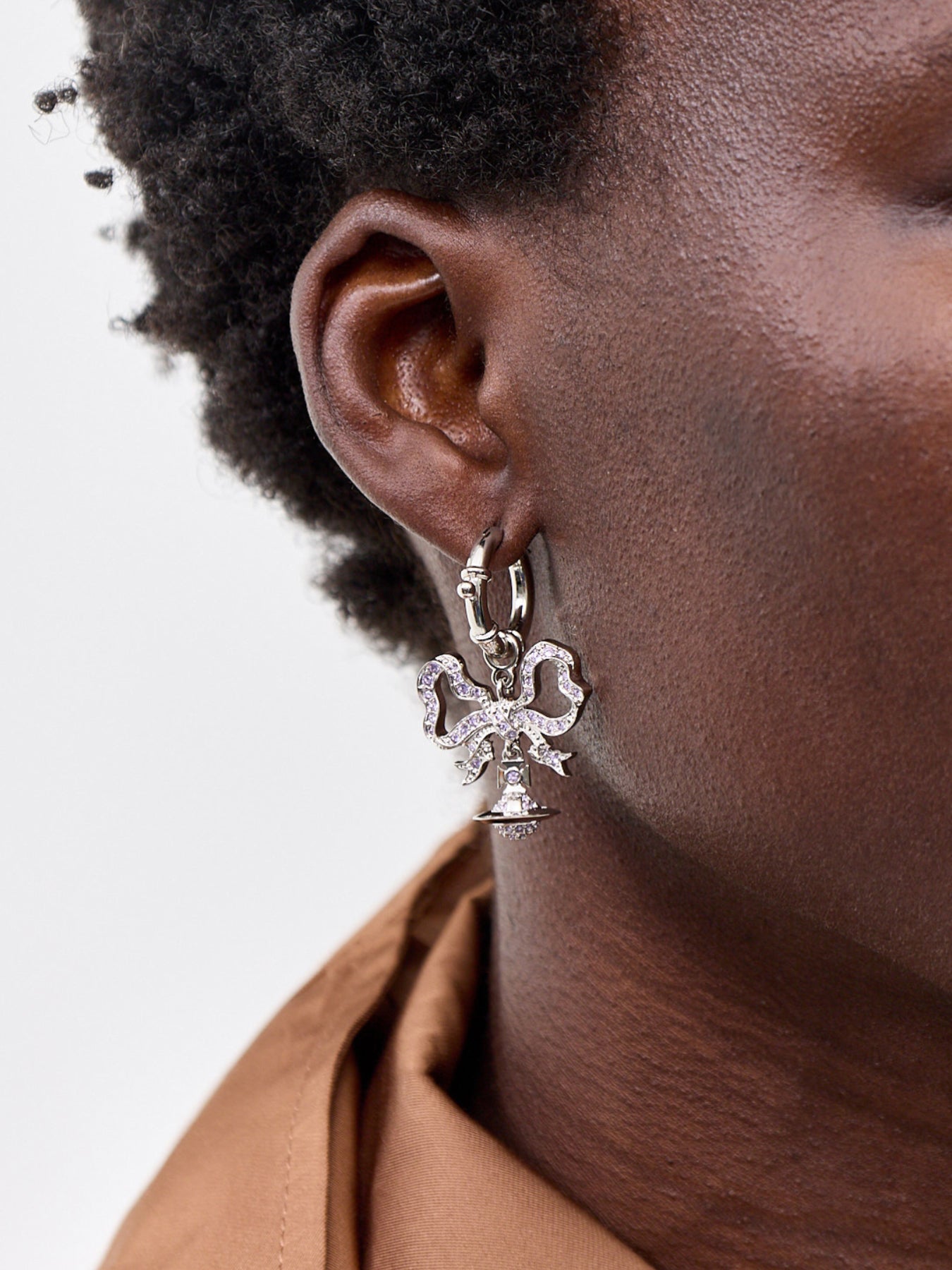 Florindella Bow Hoop Earrings Silver