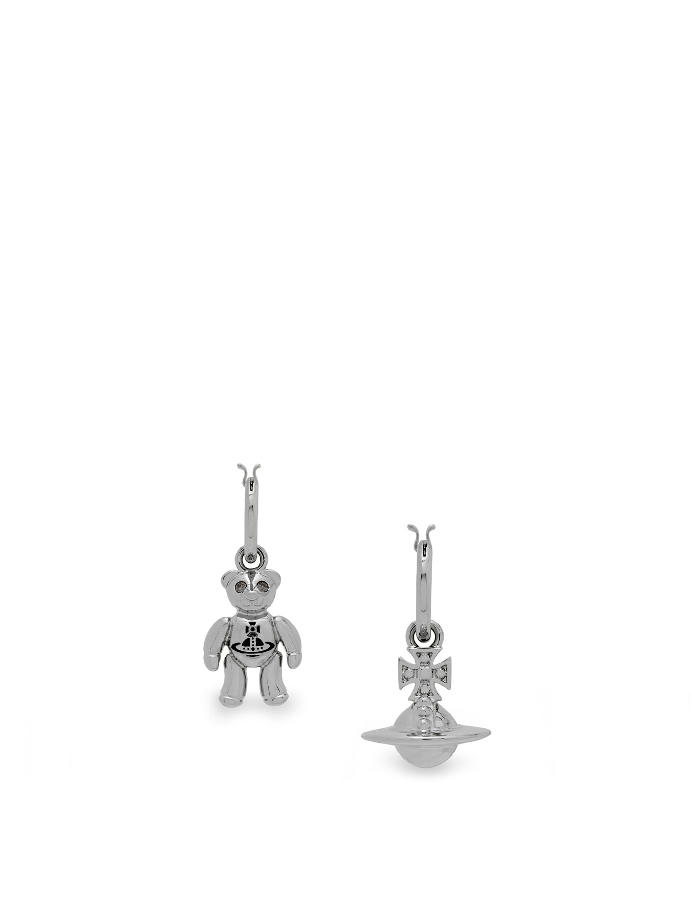 Ruby Small Bear Orb Hoop Earrings