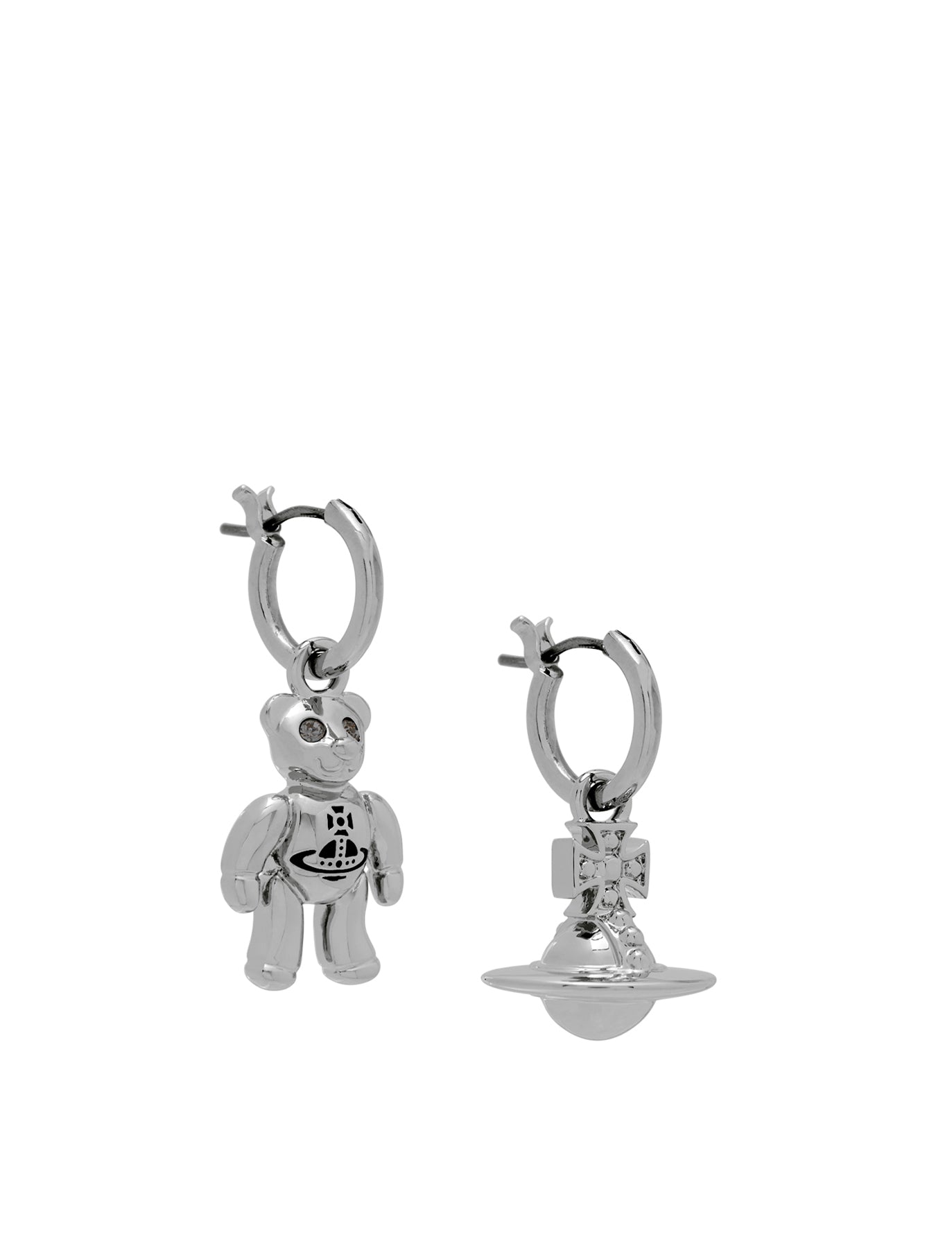Ruby Small Bear Orb Hoop Earrings
