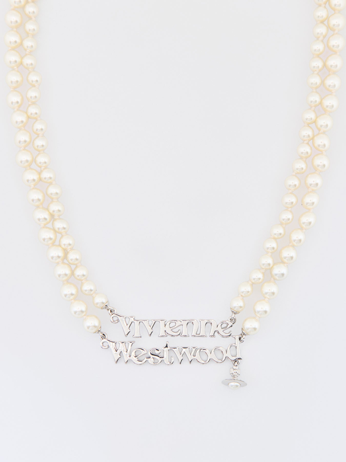 Amelia Necklace Platinum Cream Pearl Silver