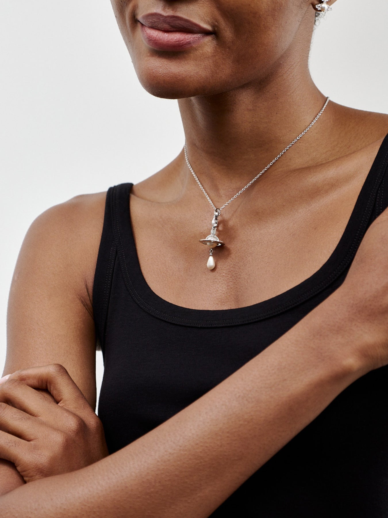 Rigoberta Silver Pearl Pendant Necklace