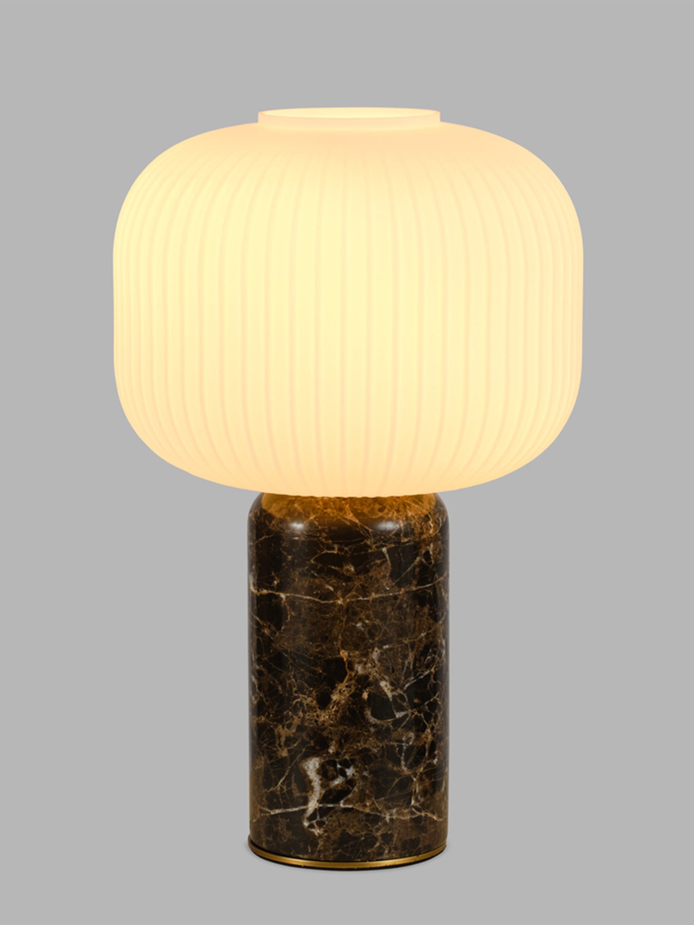 Opal Lantern Table Lamp Cocoa Marble