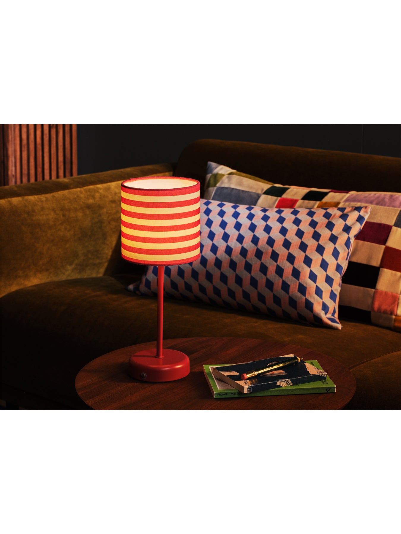Raie LED Portable Table Lamp Red