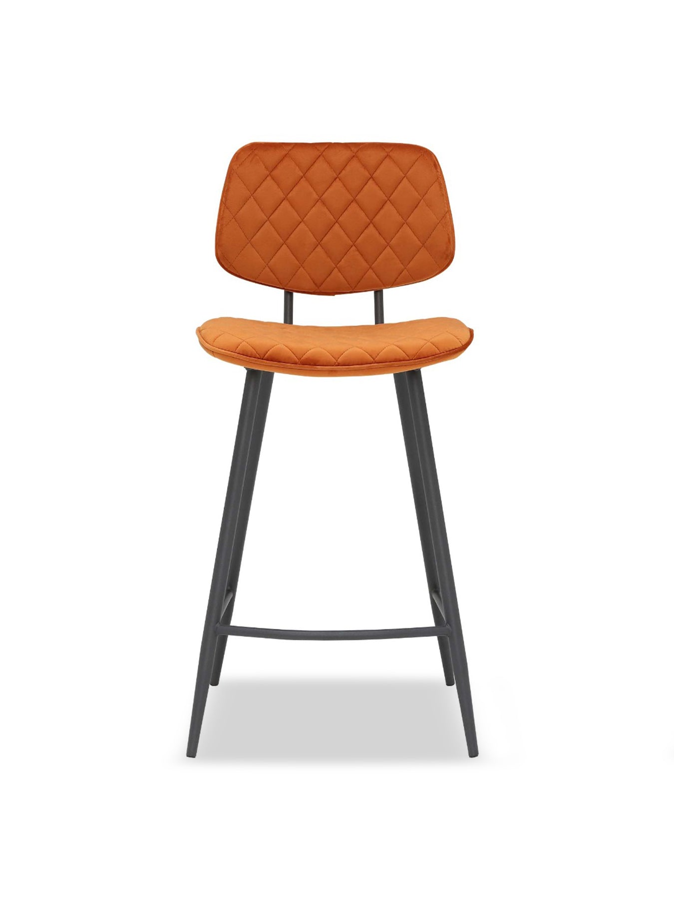 Archer Velvet Counter Stool Orange