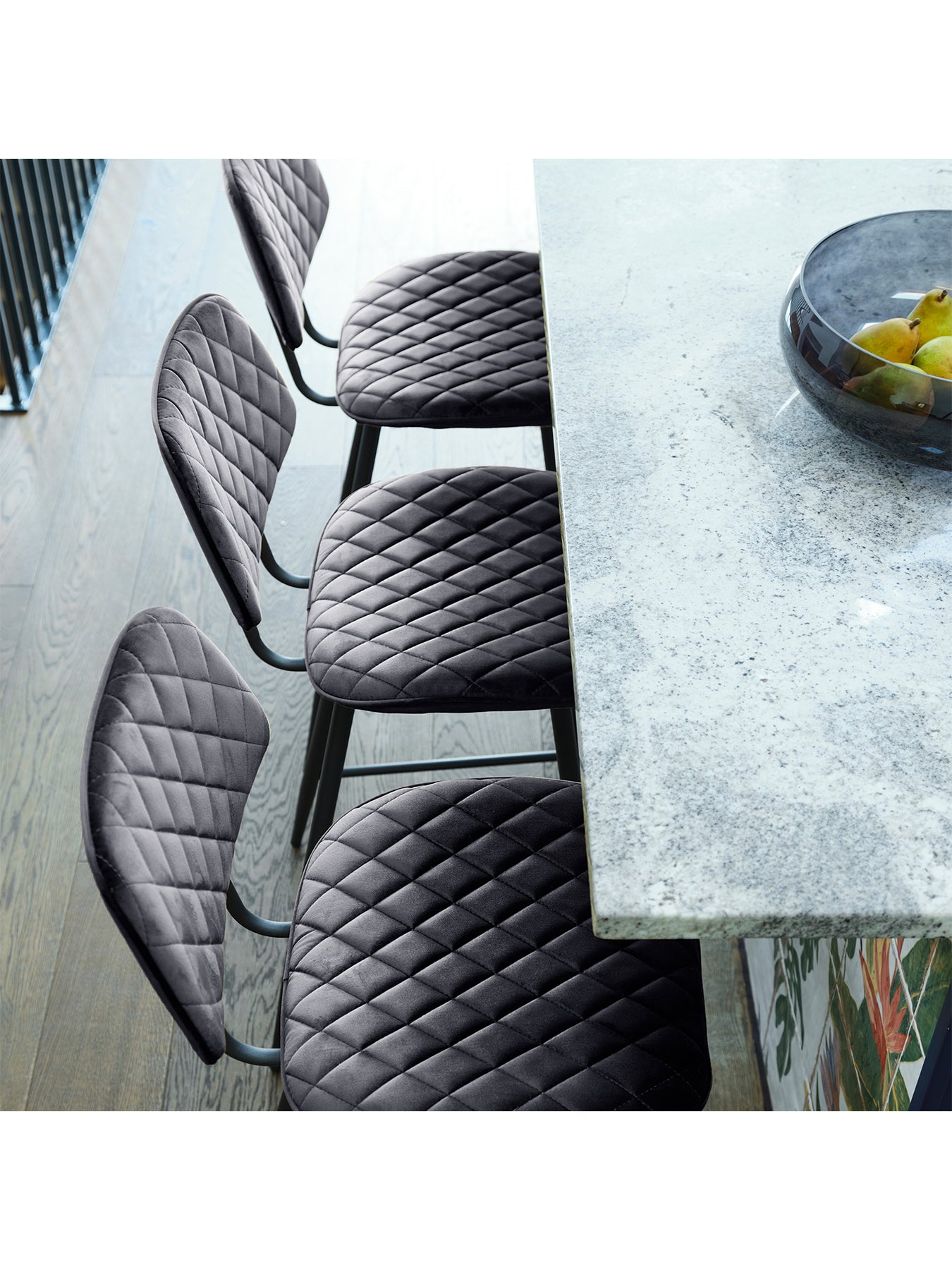 Archer Grey Velvet Counter Stool