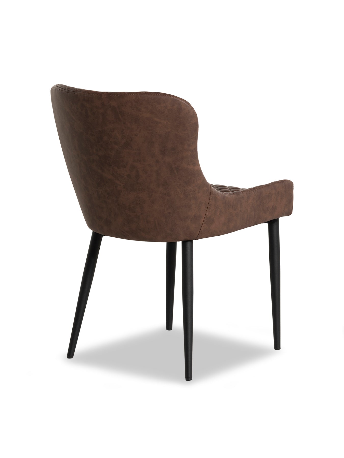 Rivington Faux Leather Quilted Dining Chair Brown