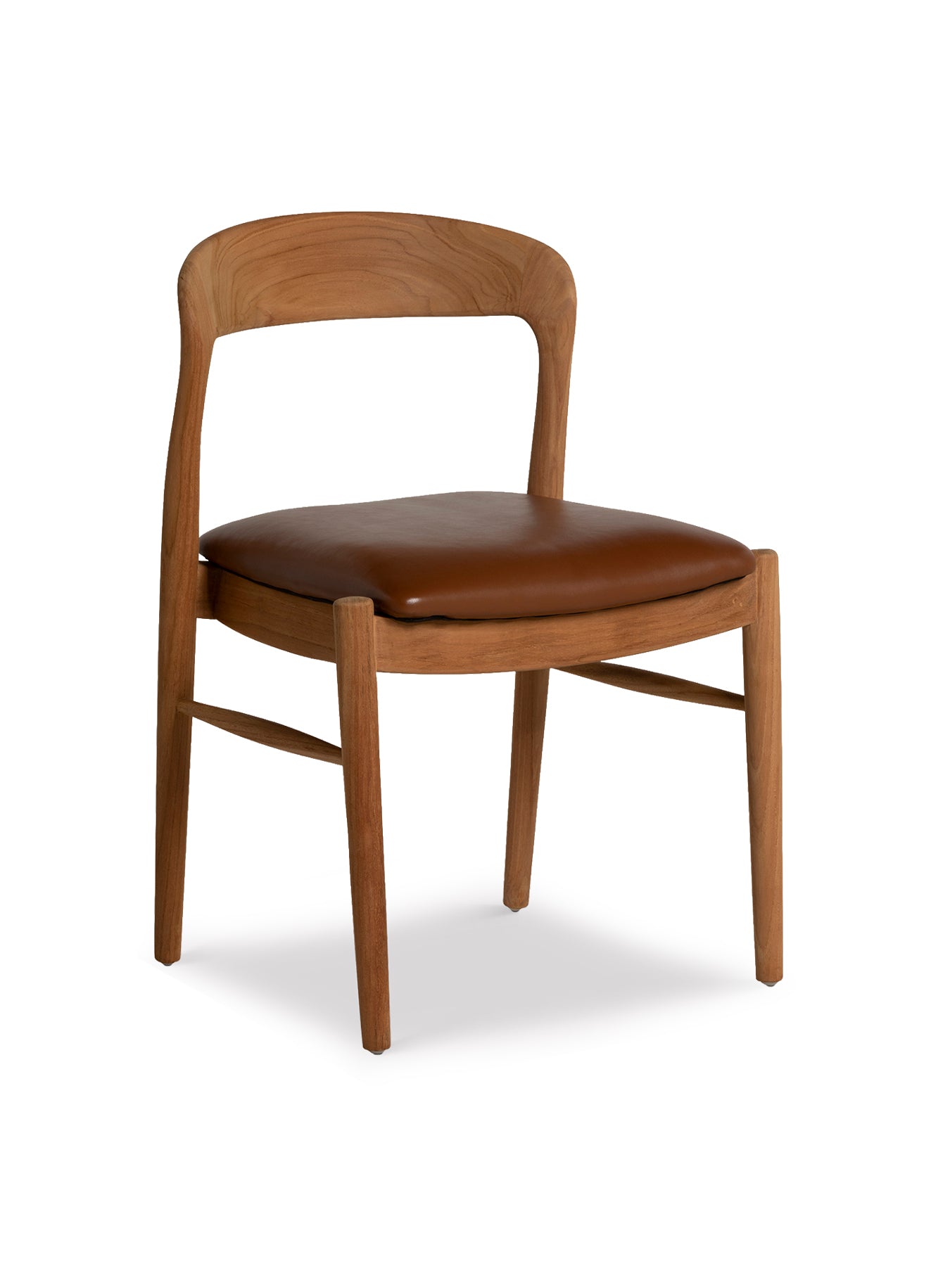 Semeru Teak Wood Dining Chair with Leather Seat