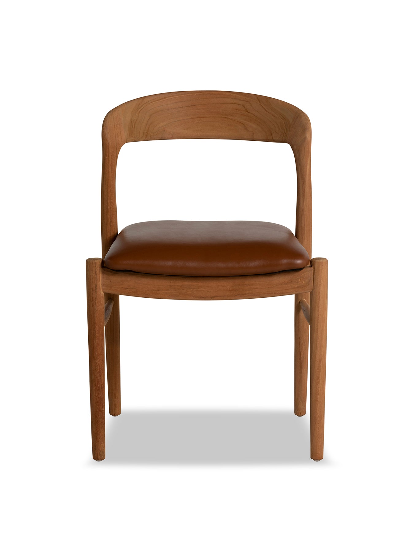 Semeru Teak Wood Dining Chair with Leather Seat
