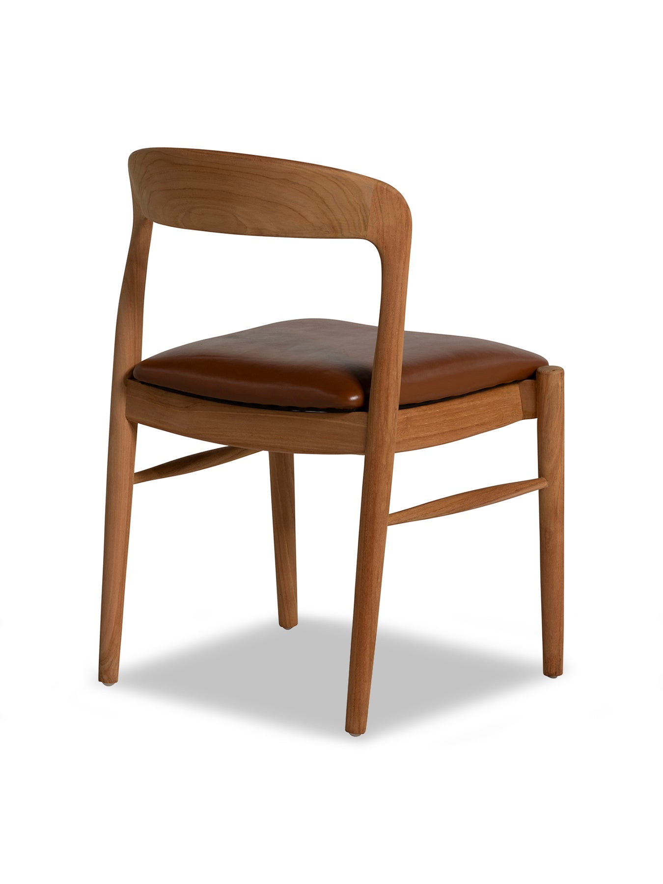 Semeru Teak Wood Dining Chair with Leather Seat