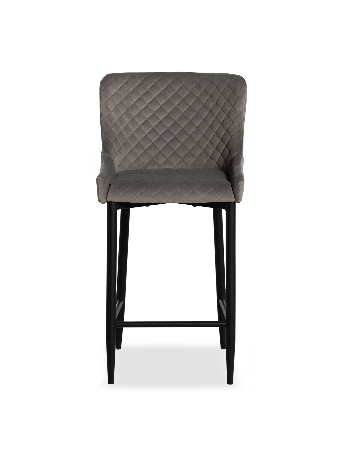 Rivington Velvet Quilted Counter Stool Grey
