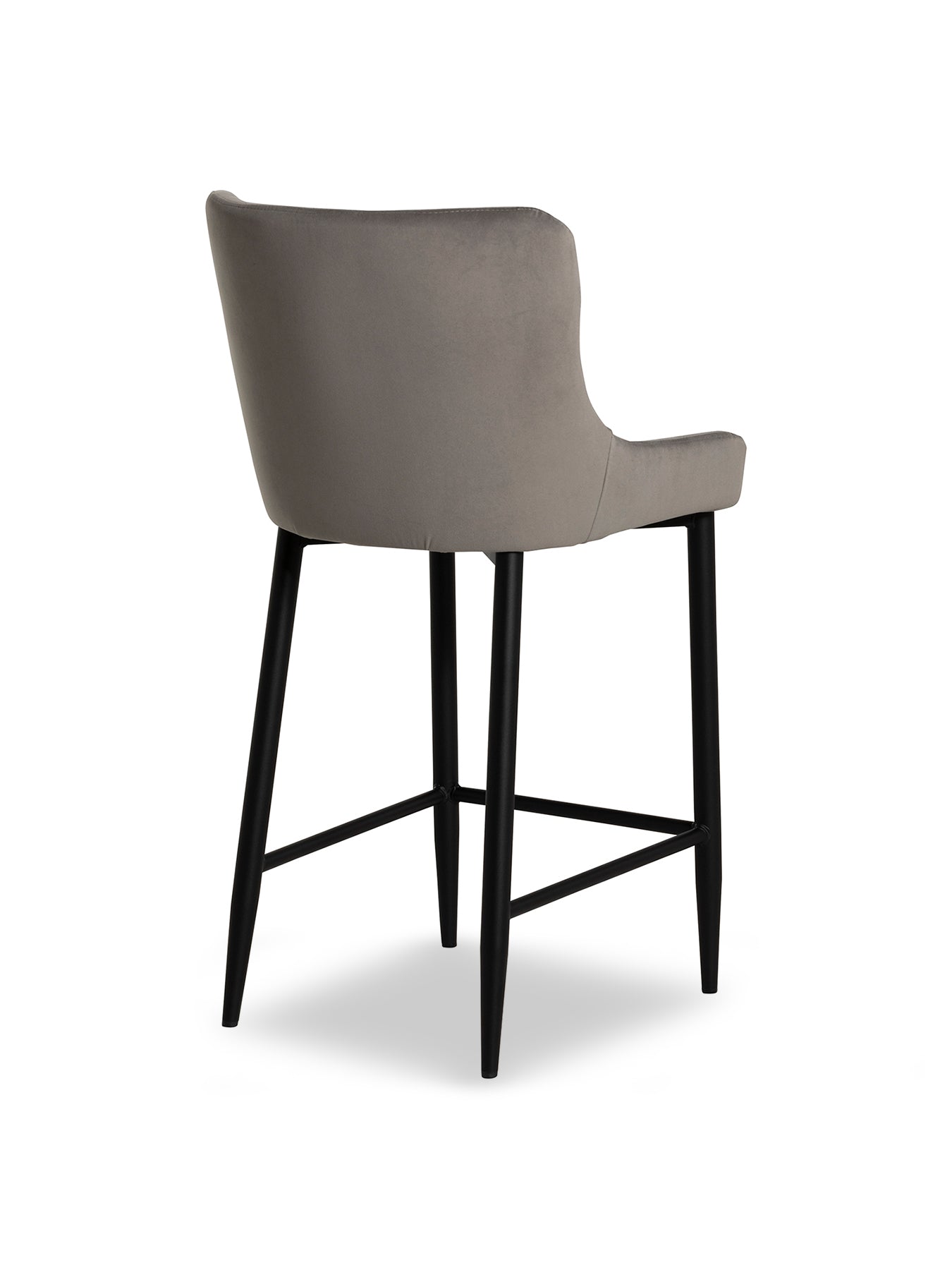 Rivington Velvet Quilted Counter Stool Grey