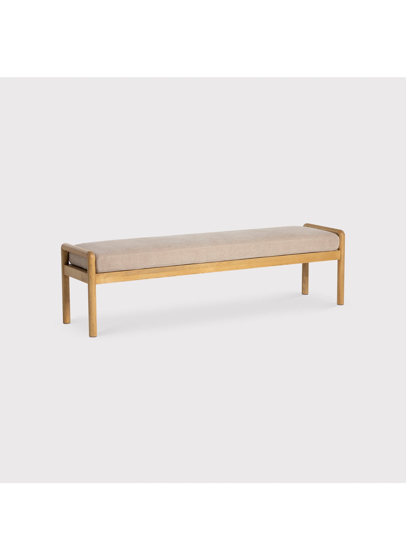 Mirna Fabric and Ash Wood Dining Bench