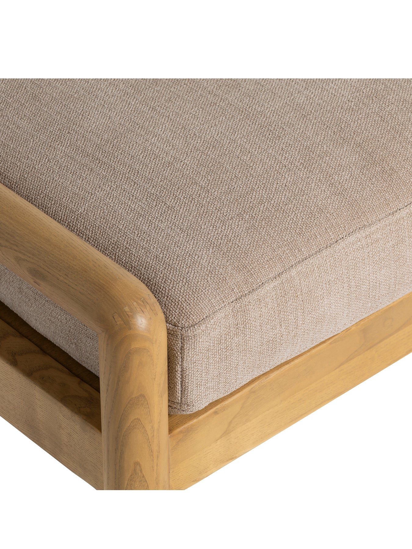 Mirna Fabric and Ash Wood Dining Bench