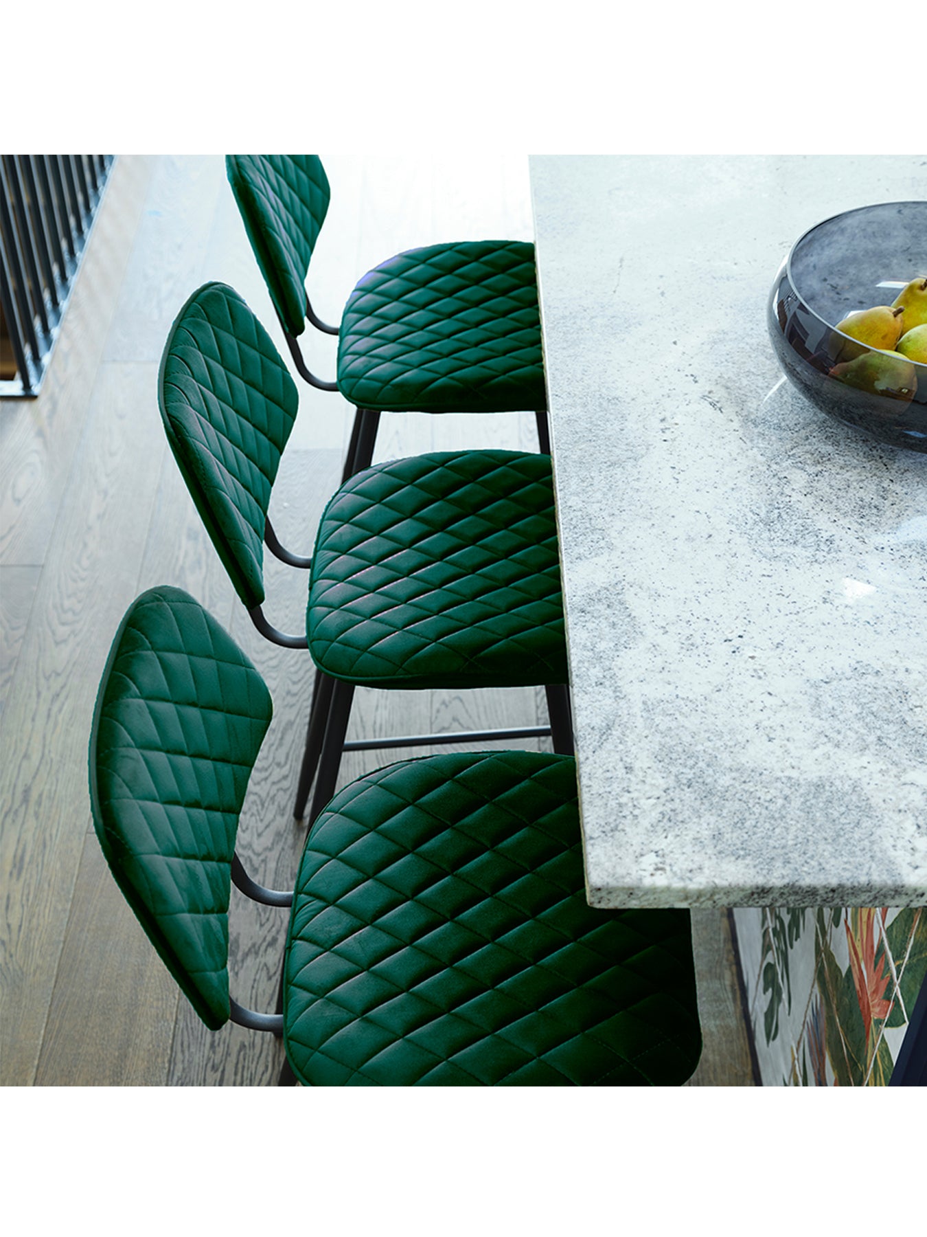 Archer Green Velvet Counter Stool