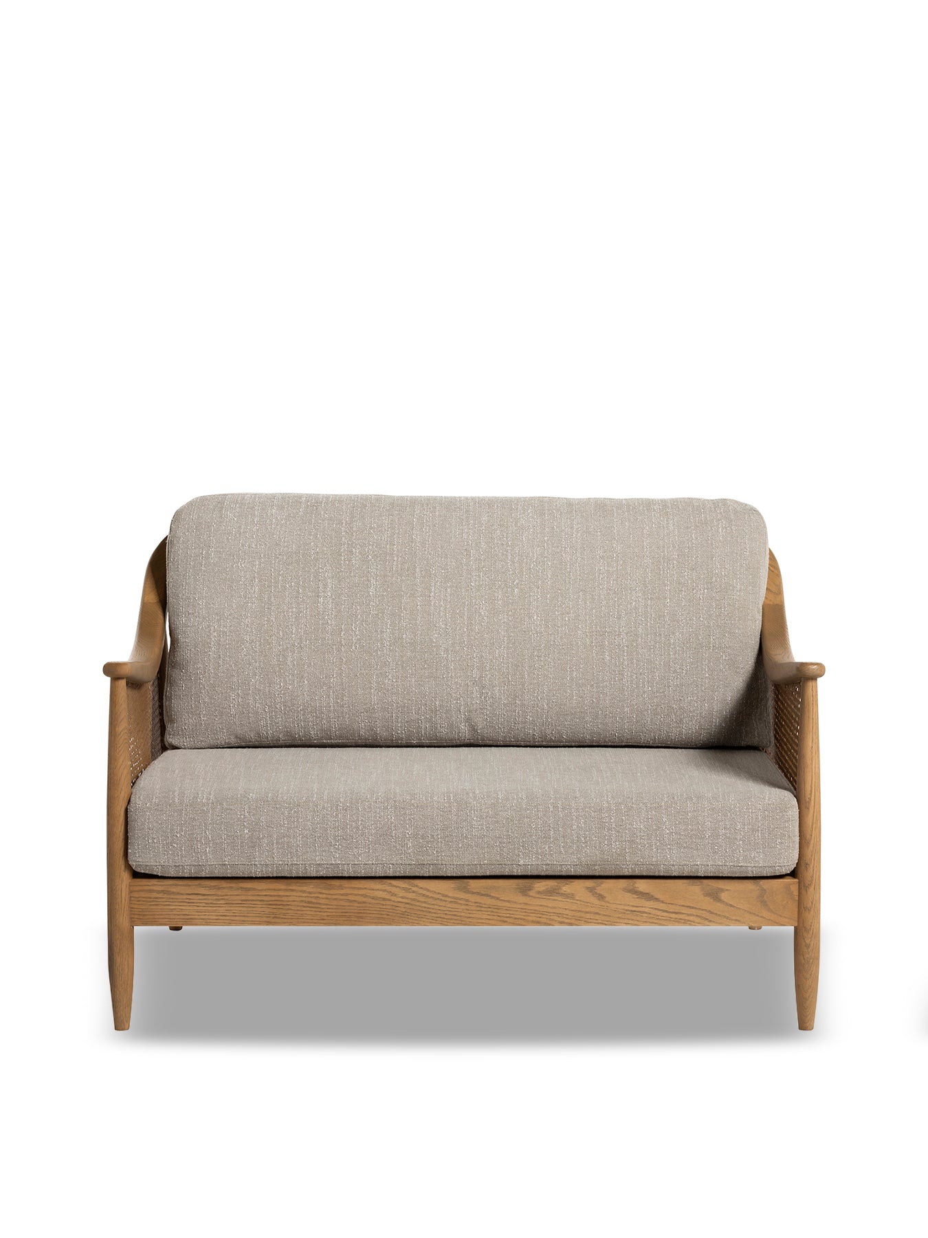 Yardley Green Fabric 2 Seater Sofa With Rattan