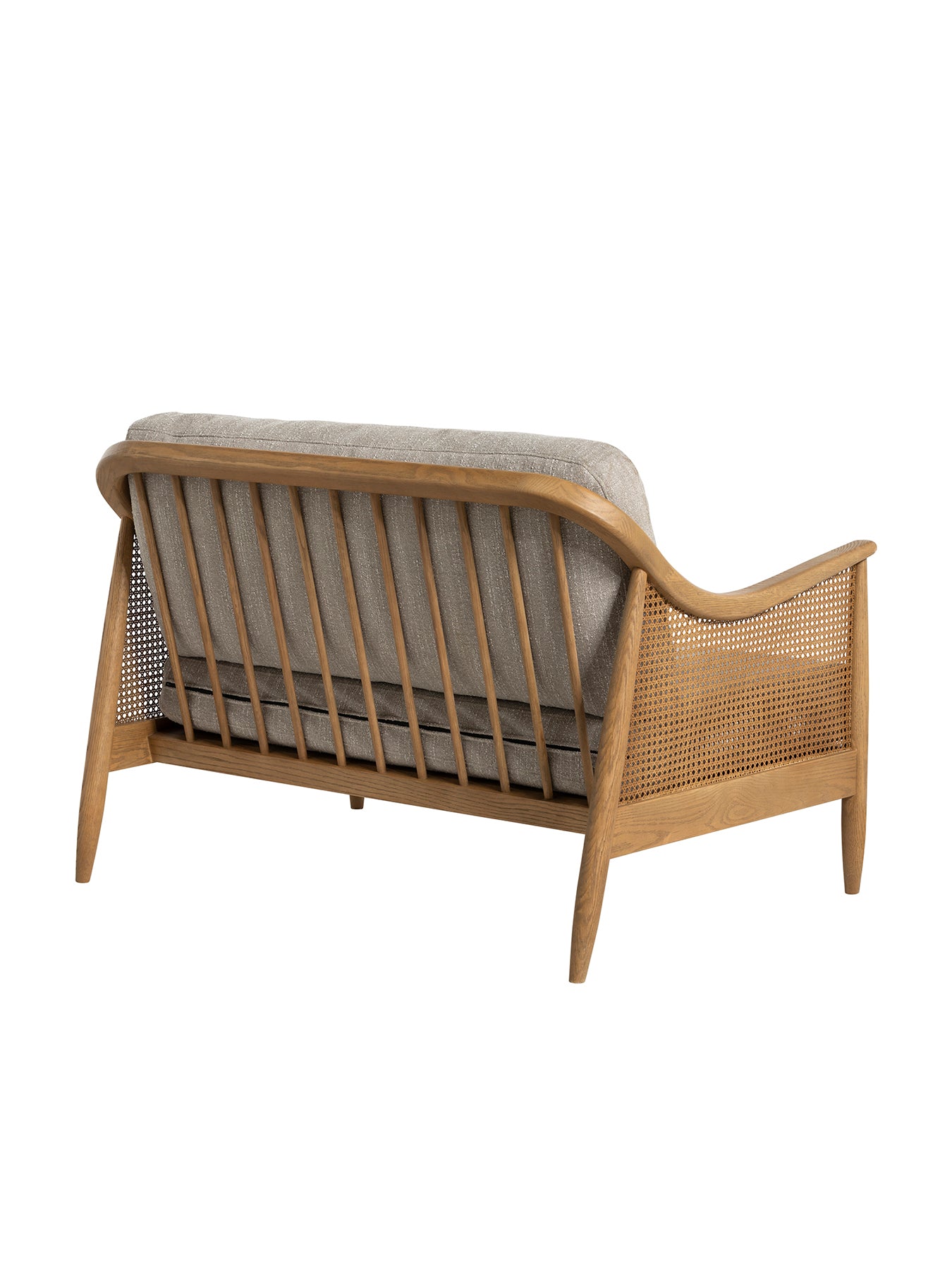Yardley Green Fabric 2 Seater Sofa With Rattan