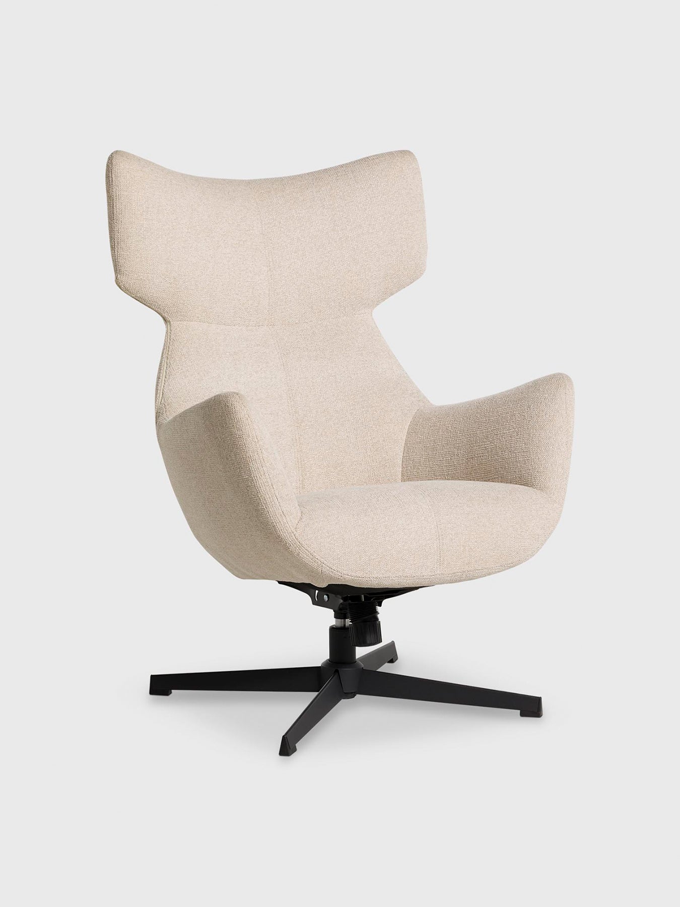 Pendock Neutral Fabric Swivel Armchair
