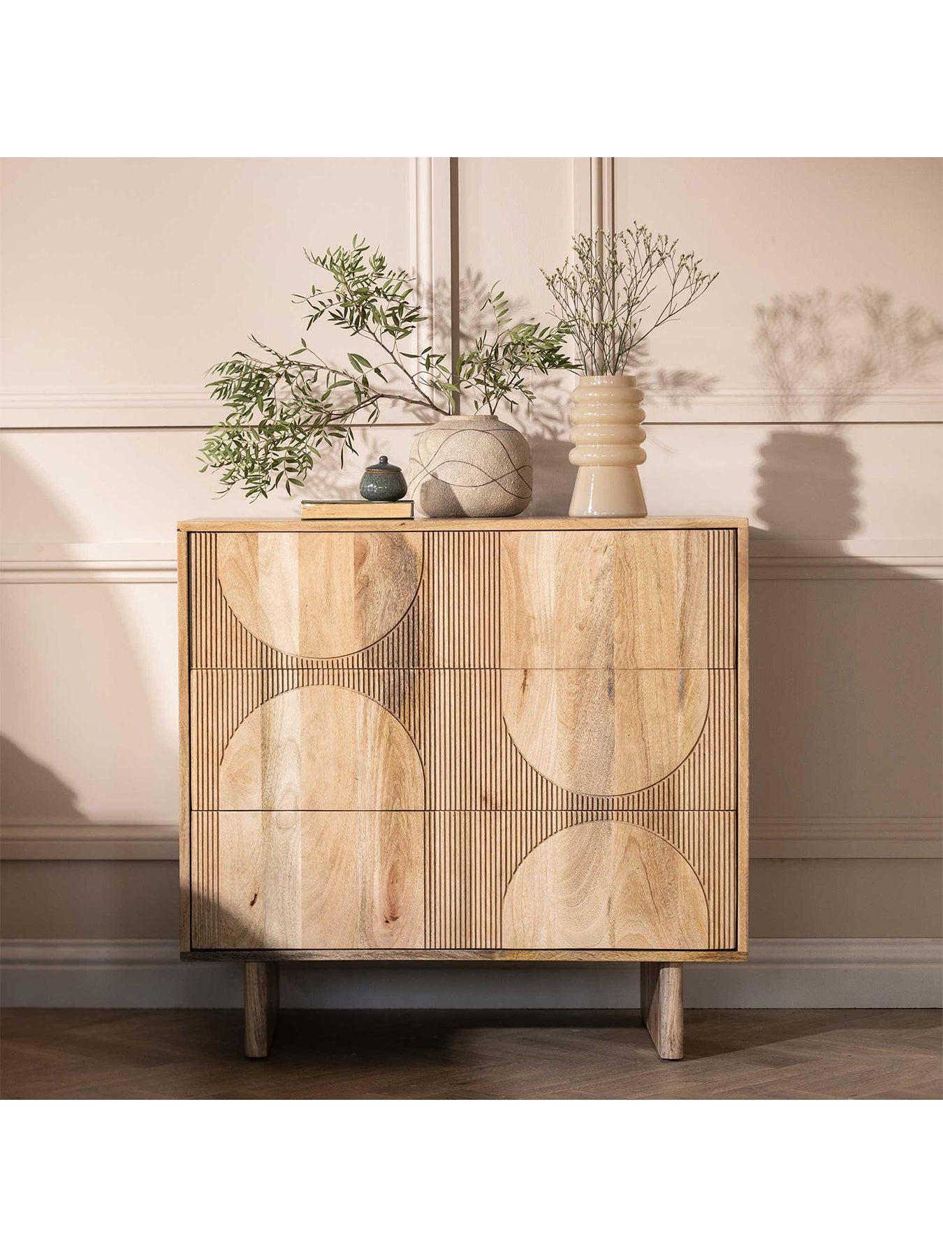 Zuberi Mango Wood 3 Drawer Chest of Drawers