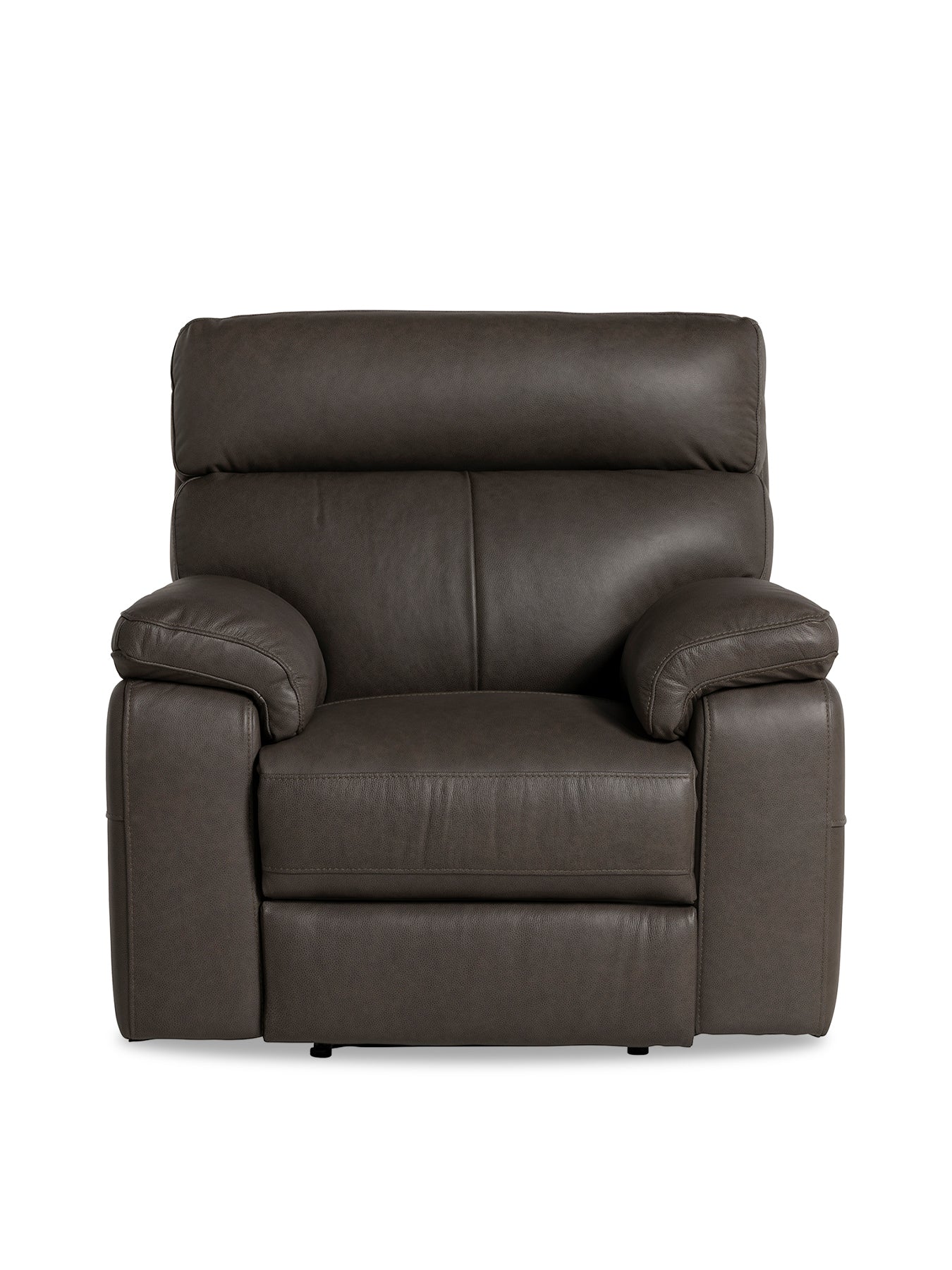 Clark Grey Leather Electric Recliner Armchair