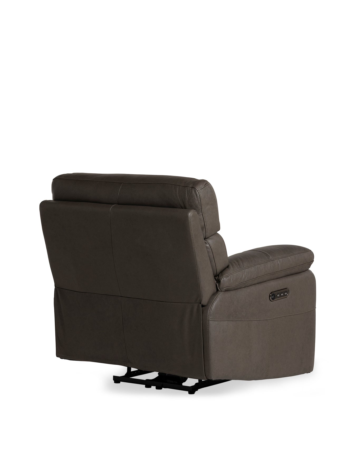 Clark Grey Leather Electric Recliner Armchair