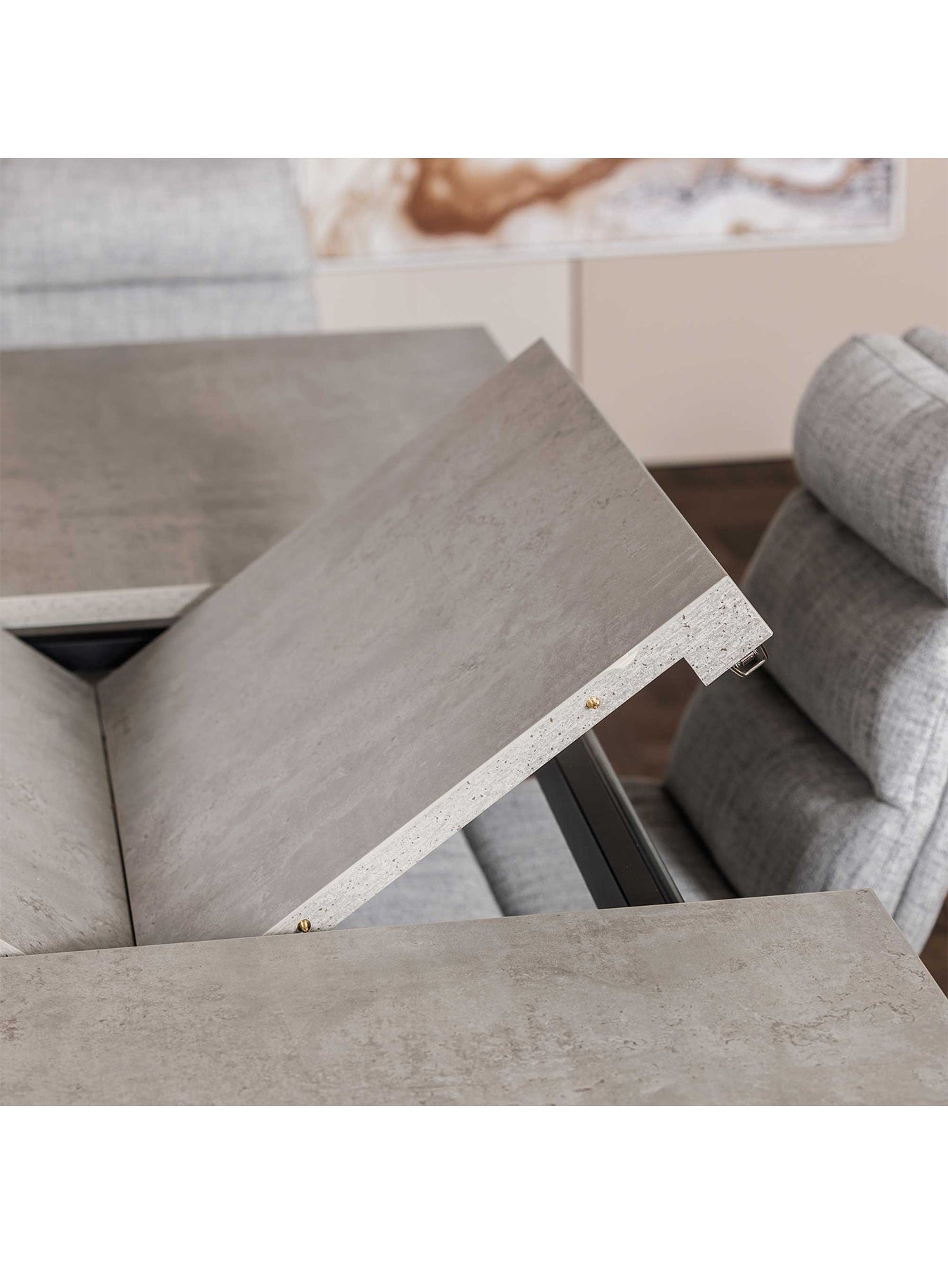 Kalmer Extending Dining Table Concrete Effect Seats 6-8