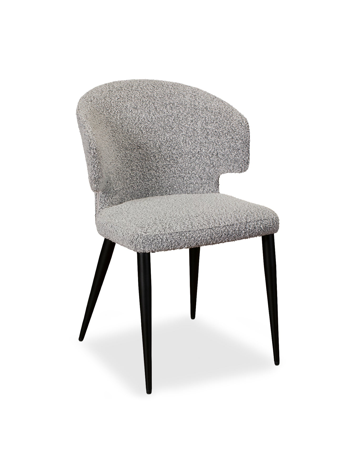 Boucle Fabric Dining Chair Grey