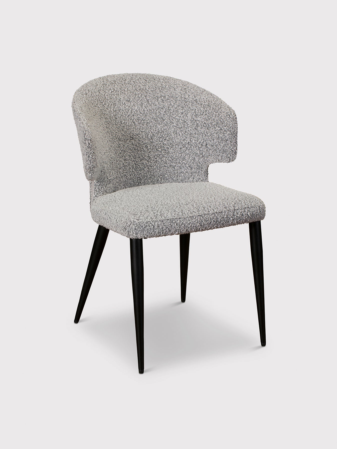 Boucle Fabric Dining Chair Grey