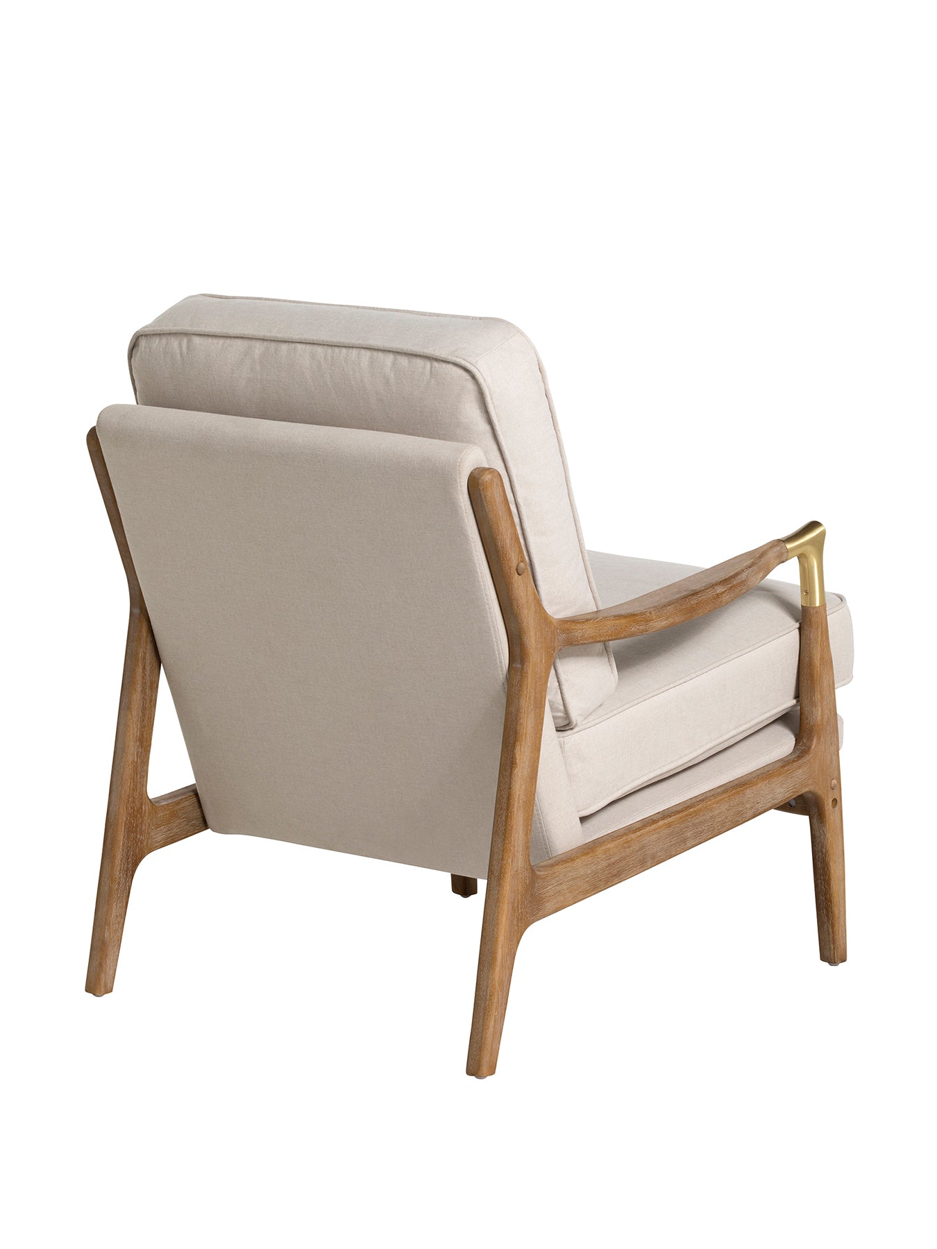Merrin Cream Fabric Accent Chair With Wood Frame