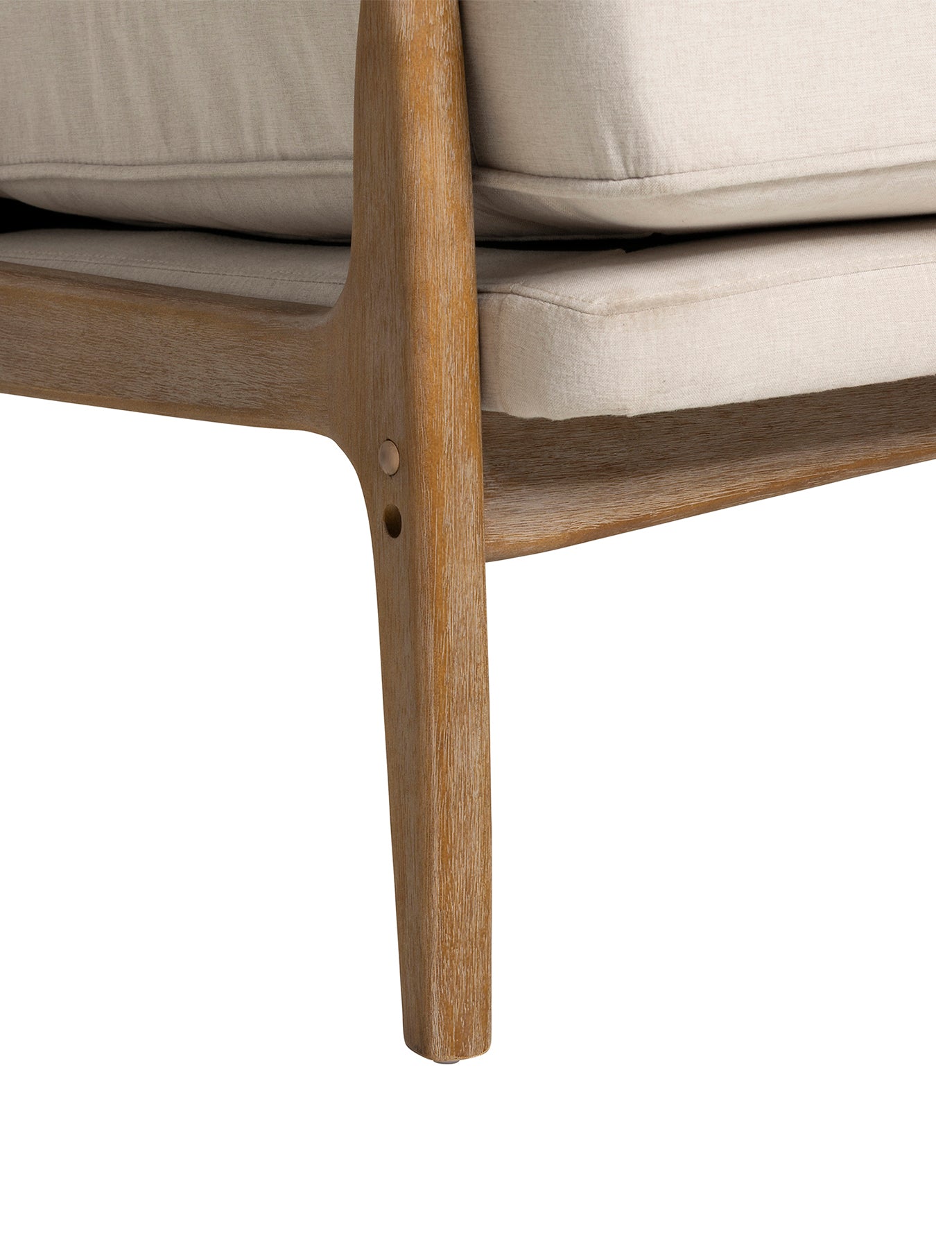 Merrin Cream Fabric Accent Chair With Wood Frame