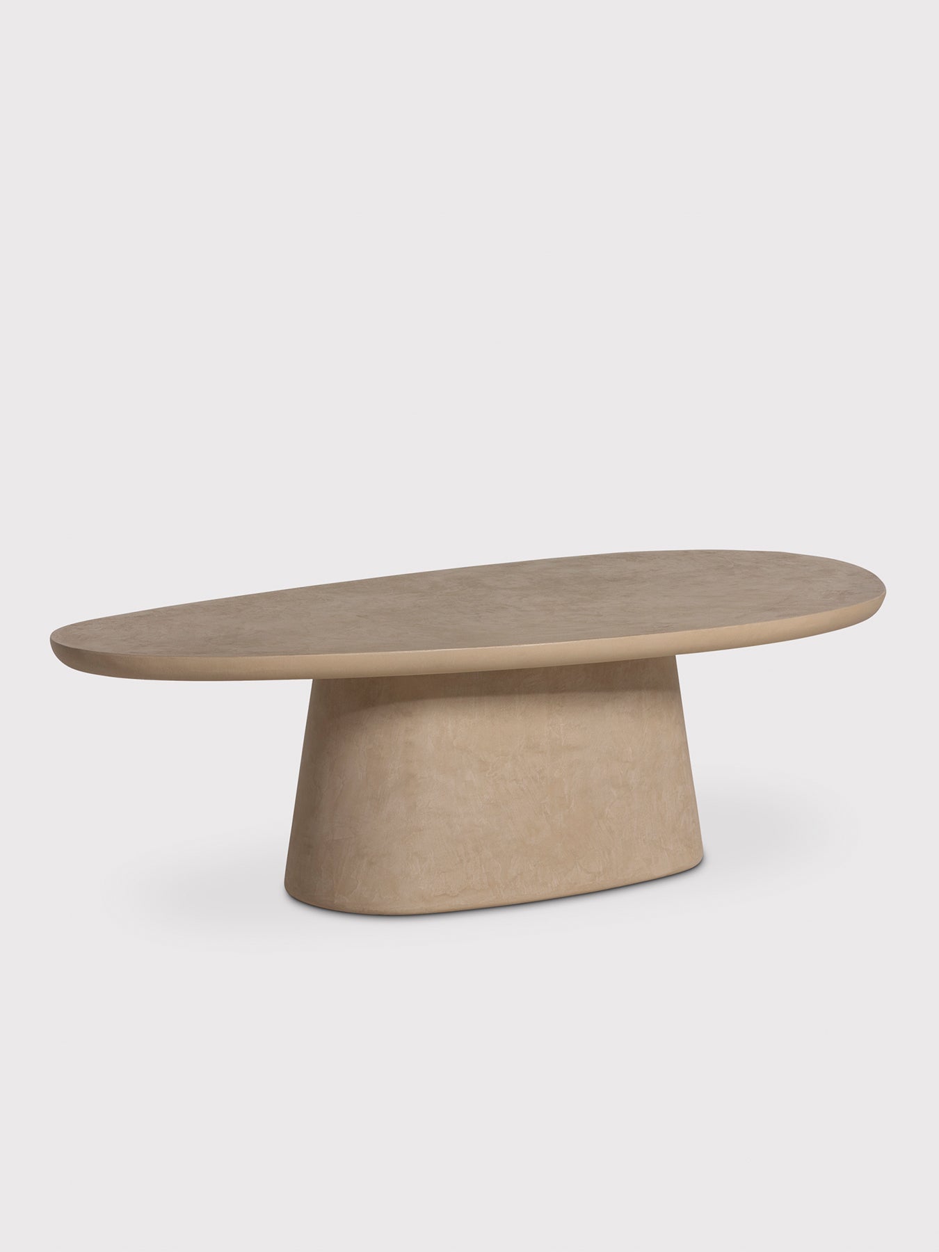Capella Faux Stone Oval Coffee Table Neutral